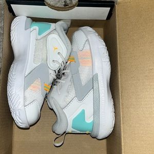 Toddler Jordan Zion 1 
Color-Neon Orange , White , light Teal